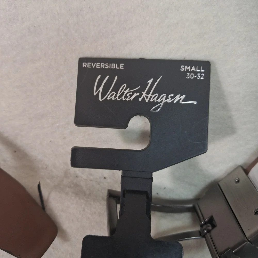 Walter Hagen Reversible Belt Mens Small 30/32 Black Brown Golf Leather WHB404BB
